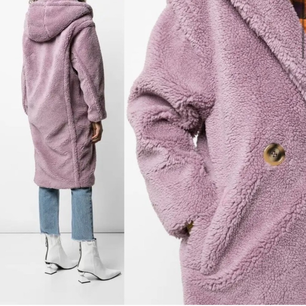 Apparis Lavender Faux Fur Coat - Picture 2 of 10